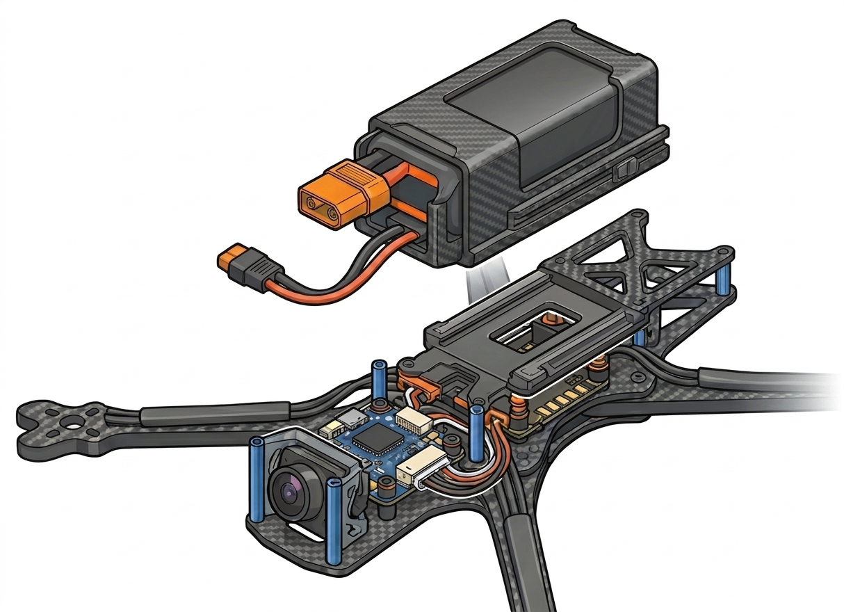 Quick swap battery mounting concept