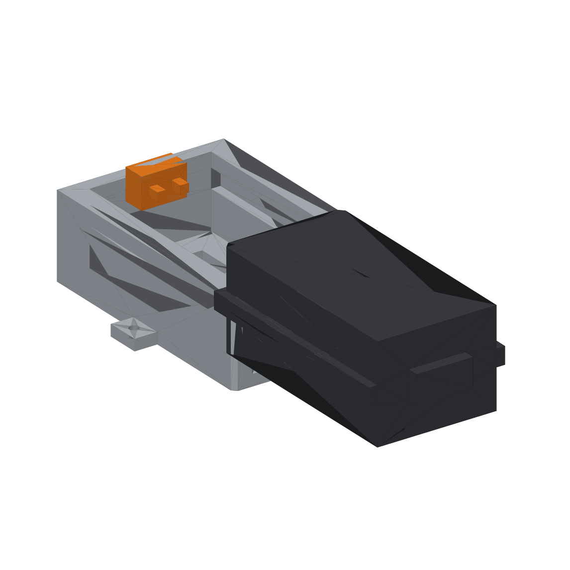 Quick swap battery mount - exploded CAD view